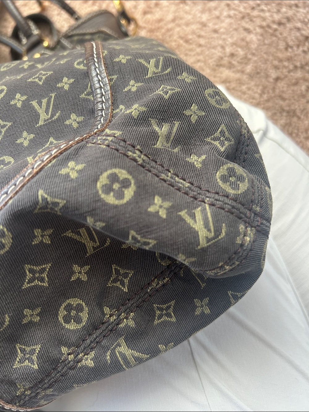 Louis Vuitton Monogram Mini Lin Trapeze PM Shoulder Bag Brown - Picture 11 of 13